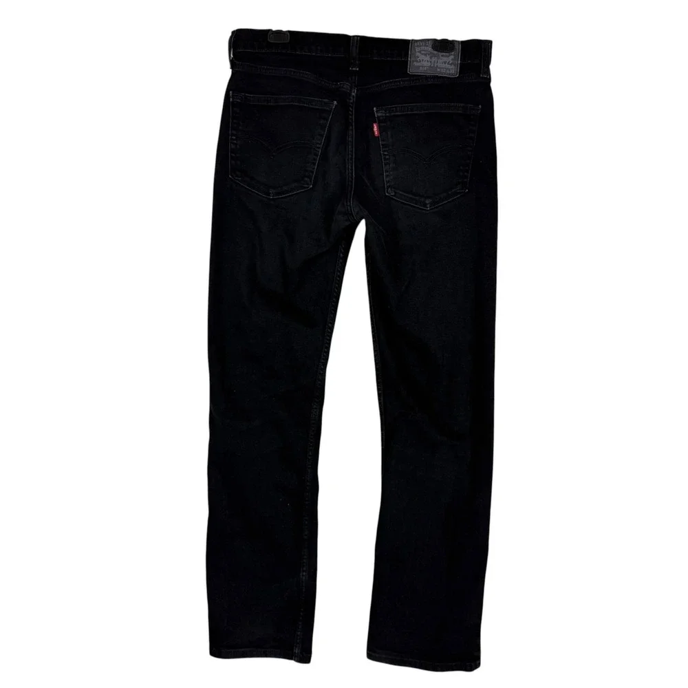 Levi's 514 Jeans Mens 32x32 Black Dark Wash Regular Straight Stretch Denim